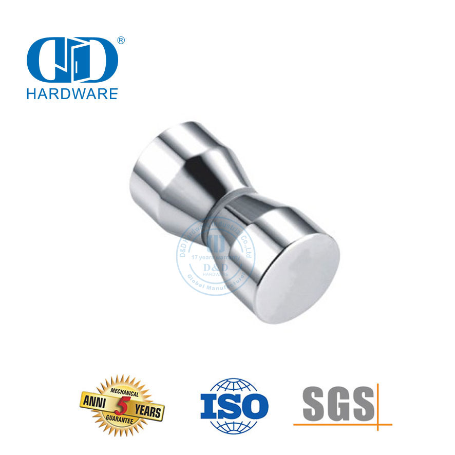 Stainless Steel Shower Cubicle Knob Handle Knob Brass Double Sided Grip Frameless Shower Door Knobs-DDSK003