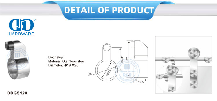 Stainless Steel Glass Sliding Door Hanging Roller Bathroom Hardware Glass Fitting For Sliding Door-DDGS120