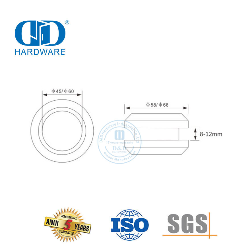 Fashion Design Mirror Satin Finish Glass Sliding Door Hardware Cupped Handle Glass Sliding Door Lock-DDSK014