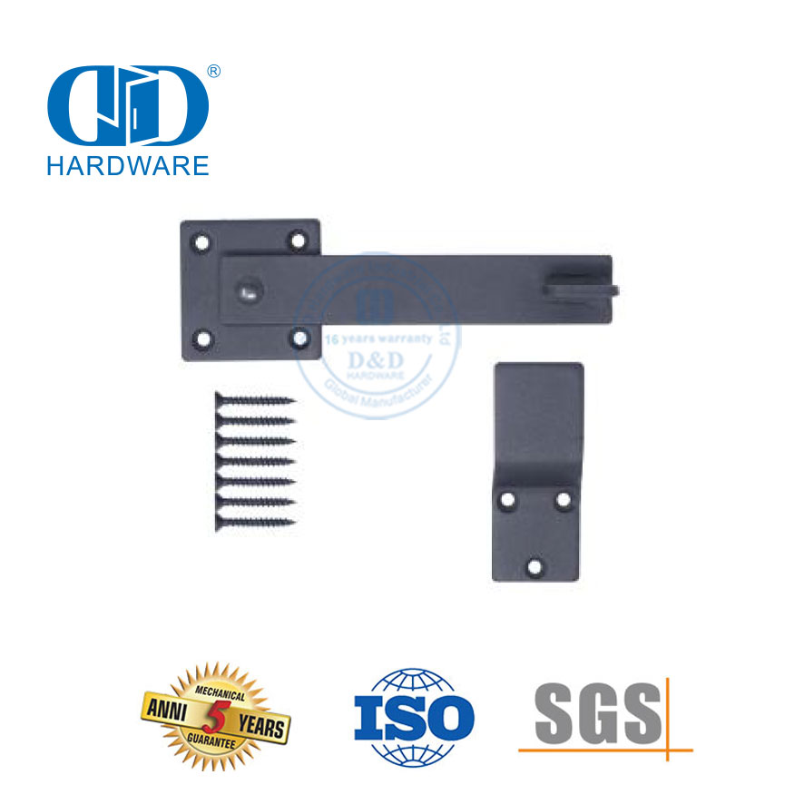 Stainless Steel Black Color System Barn Door Hardware Double Door Lock Guard Wood Door Hardware-DDBD128