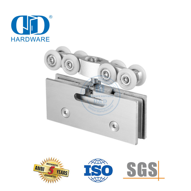 Door Clamp Stainless Steel Iron Sliding Door Hanging Roller Furniture Accessories For Sliding Double Door-DDGS132