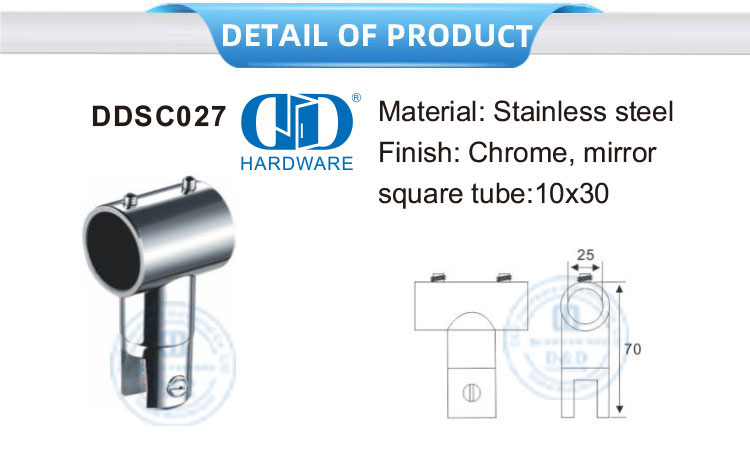 Stainless Steel Glass Panel Connector Bathroom Glass Connector Fitting Commercial Shower Cubicle System-DDSC027
