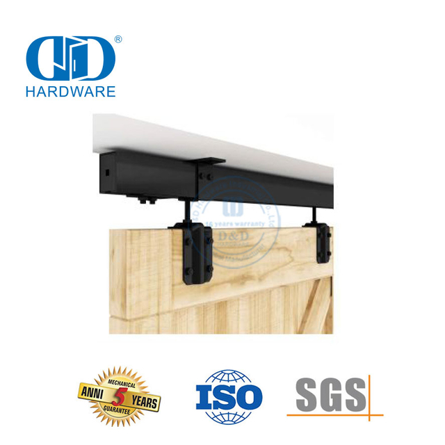 Stainless Steel Heavy Duty Single Track Bypass Big Spoke Wheel Sliding Barn Door Hardware Bypass Barn Door Hardware-DDBD037