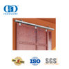 Stainless Steel Black Heavy Duty Double Sliding Door Hardware Bypass Barn Door Hardware Apartment Kit-DDBD041