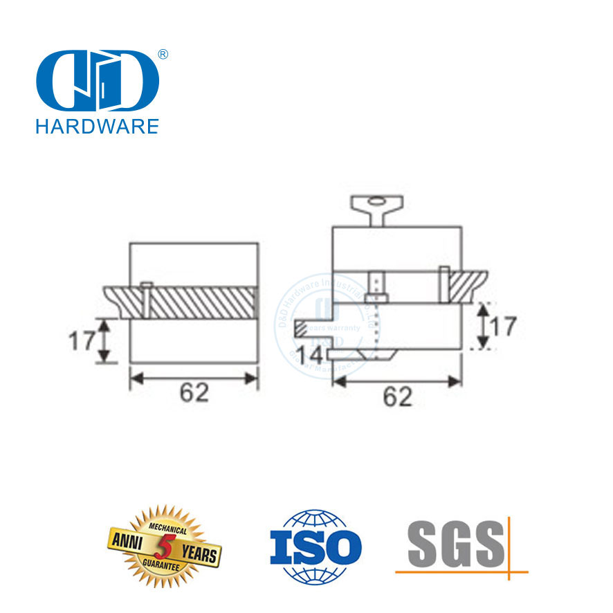 China Factory Stainless Steel Glass Door Handle Lock Patch Fitting Corner Lock Door Fitting-DDGL005