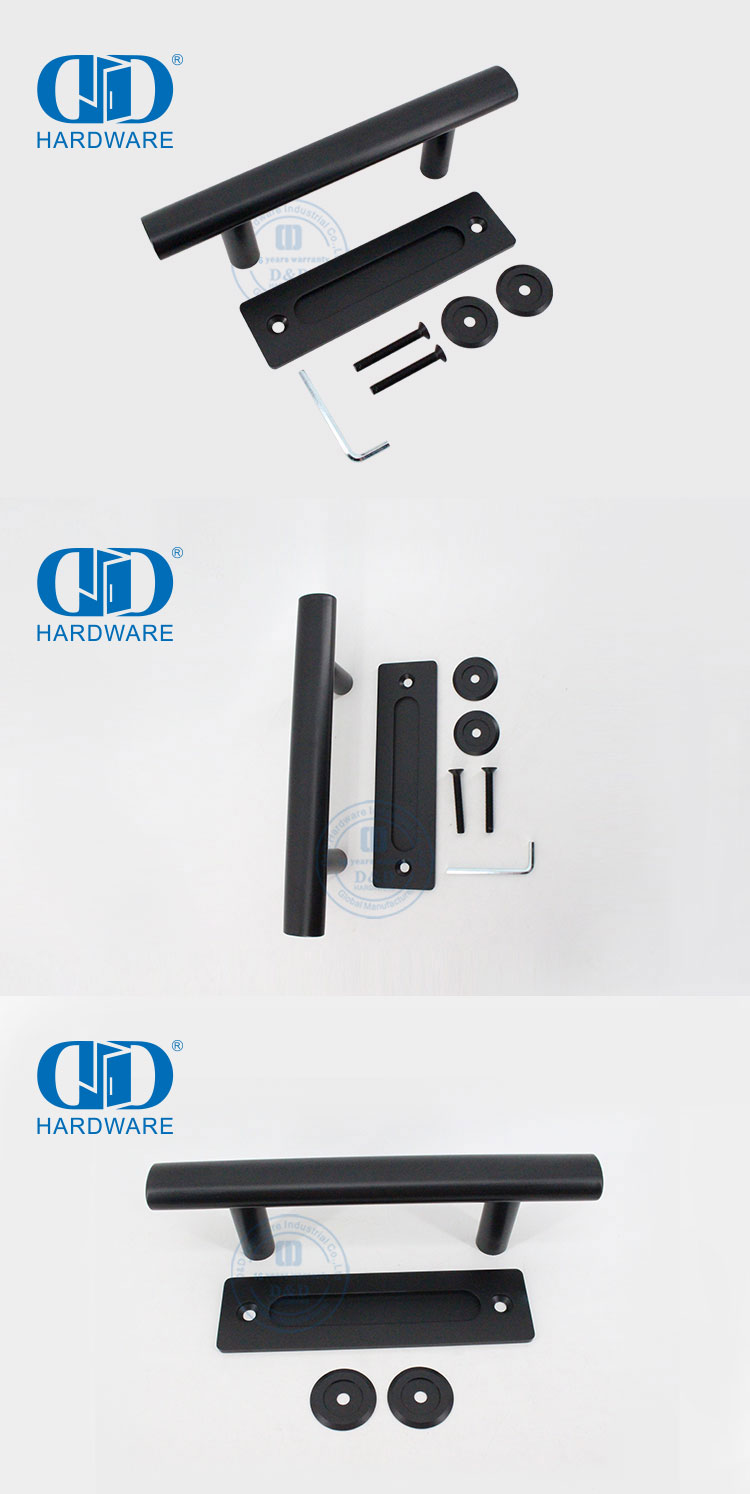 Matt Black Stainless Steel Door Pull Handle Commercial Door Handle Hollow Lever Handle-DDBD101 MB