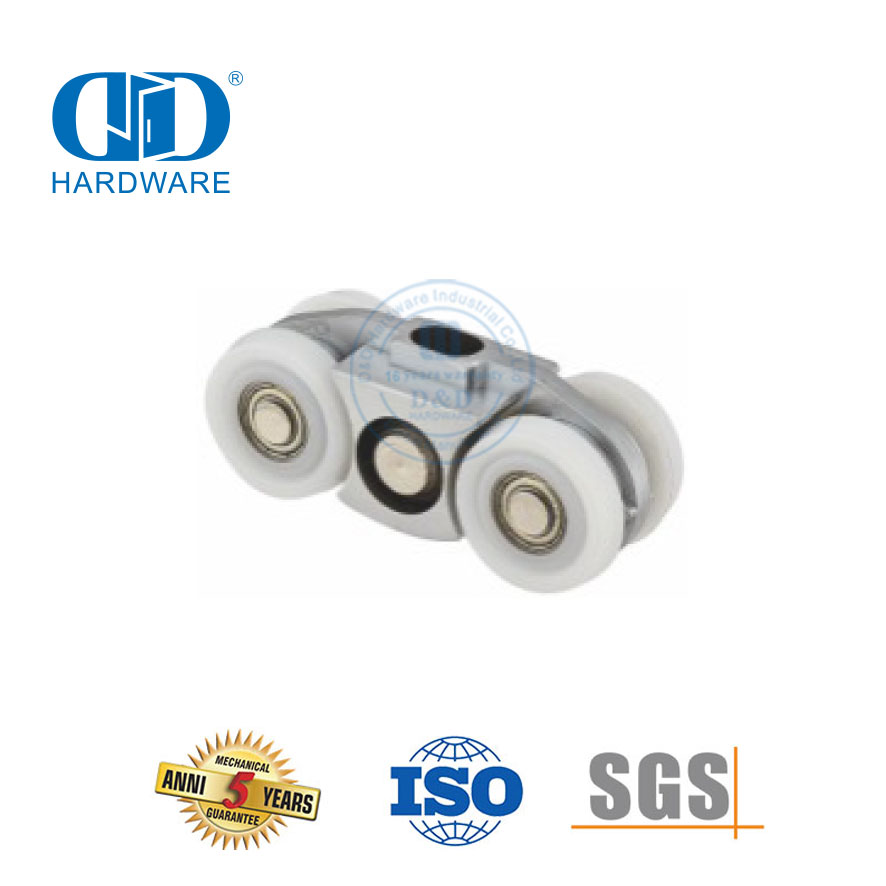 Durable Stainless Steel Sliding Door Hanging Roller Wheel Glass Accessories Set Door Fitting For Bathroom-DDGS151