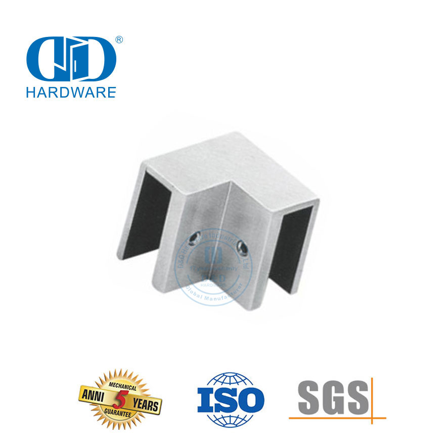 Stainless Steel Glass Panel Bracket Connector Pipe Connector Glass Bracket Connector to Support Pipe-DDSC020
