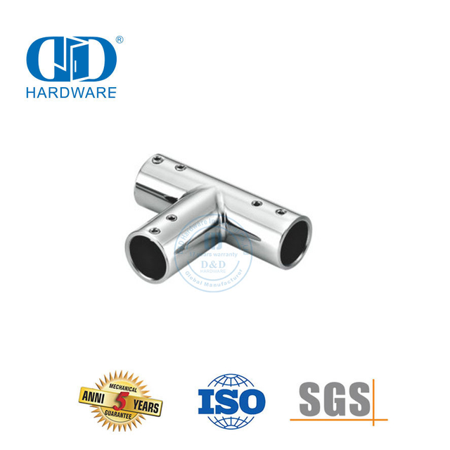 Stainless Steel Round Pipe Connector Commercial Shower Cubicle System Glass Panel Bracket Connector-DDSC036