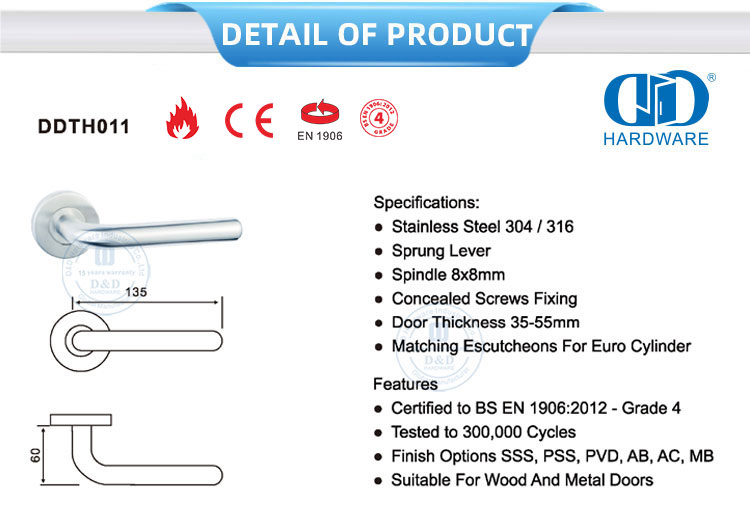 Stainless Steel Lever Handle