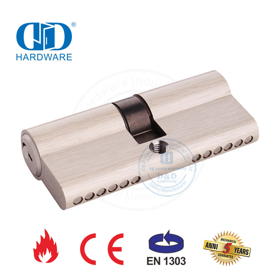 EN 1303 Satin Nickel Finish Brass Euro Standard Durable Hardware Commercial Door Cylinder-DDLC003-70mm-SN