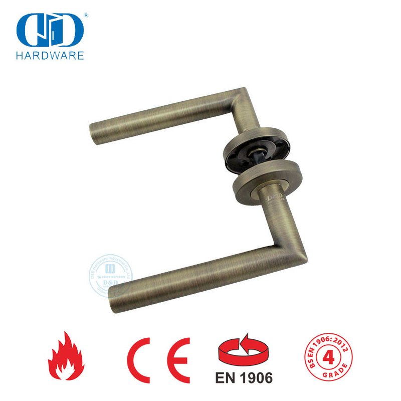 EN 1906 Certification Antique Brass Lever Type Flush Outside Door Handle-DDTH003-AB