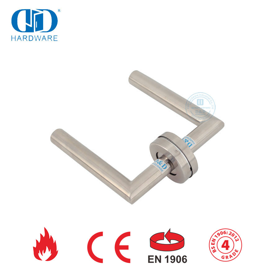 Satin Finish EN 1906 Secuity Door Handles for Metal Door-DDTH003-SSS