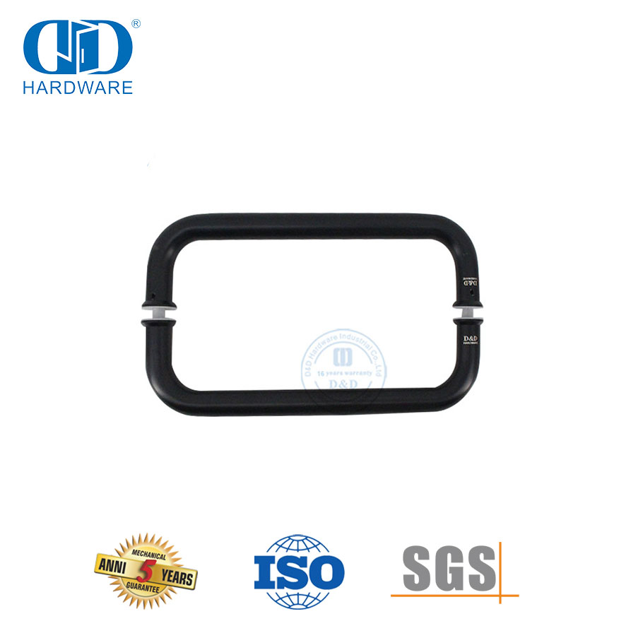 Route Solid Steel Round Pull And Flush Glass Door Pull Handle for Glass Door-DDPH007-A-MB