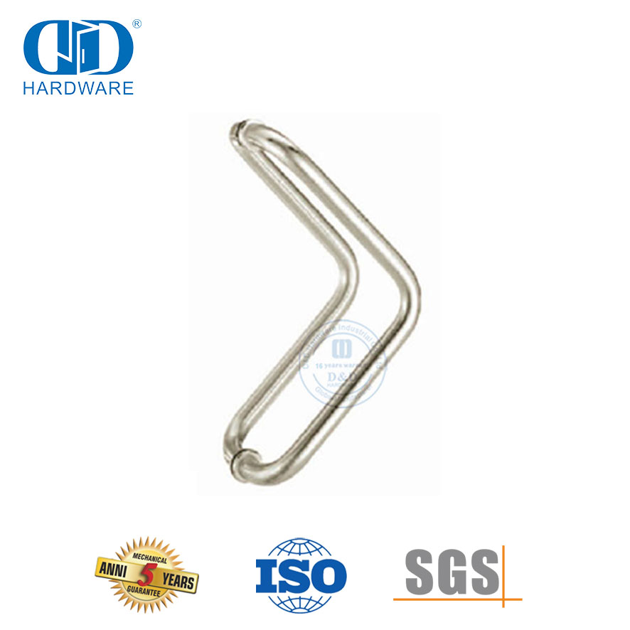 Satin 316 Stainless Steel Glass Mounted Back-to-Back Elbow Style Pull Handle-DDPH012