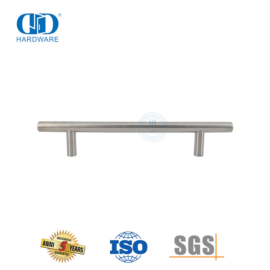 Modern Stainless Steel T Bar Silver Bathroom Door Handle For Glass Door-DDPH031-SSS