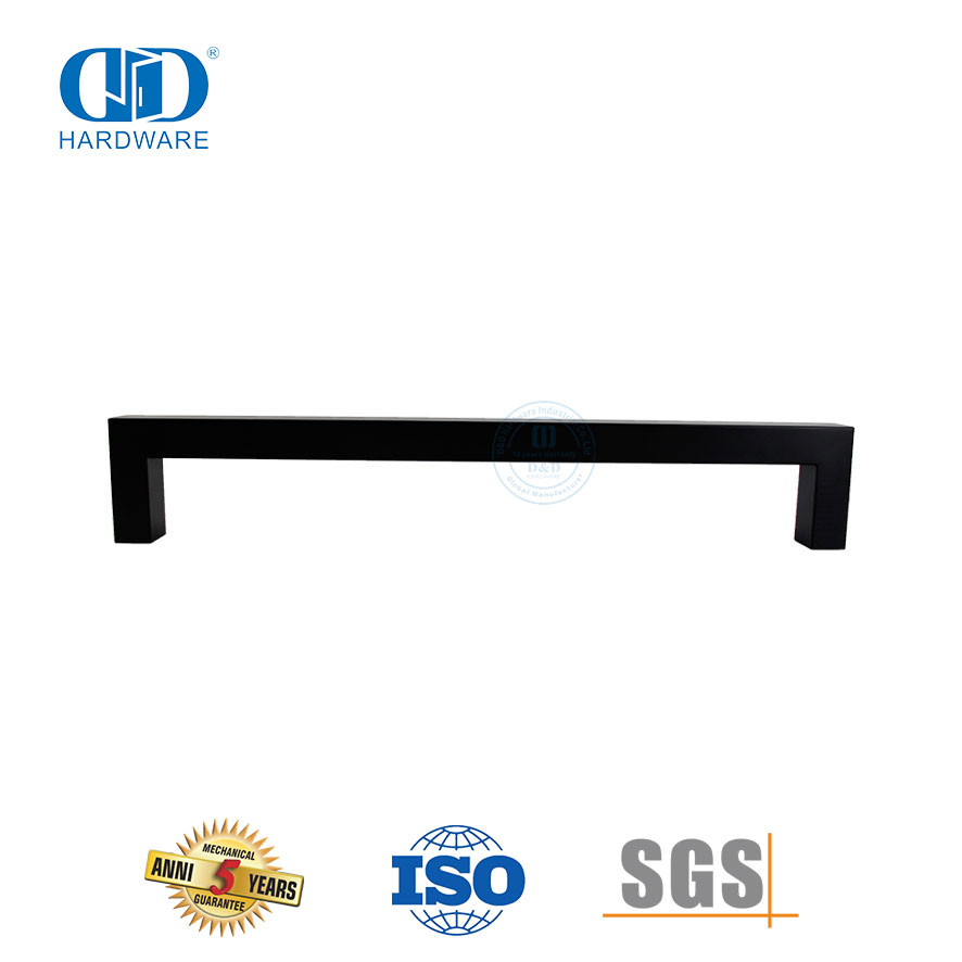 12x12mm Square Stainless Steel Handle Pull for Shower Room Exterior Glass Door-DDPH034-MB