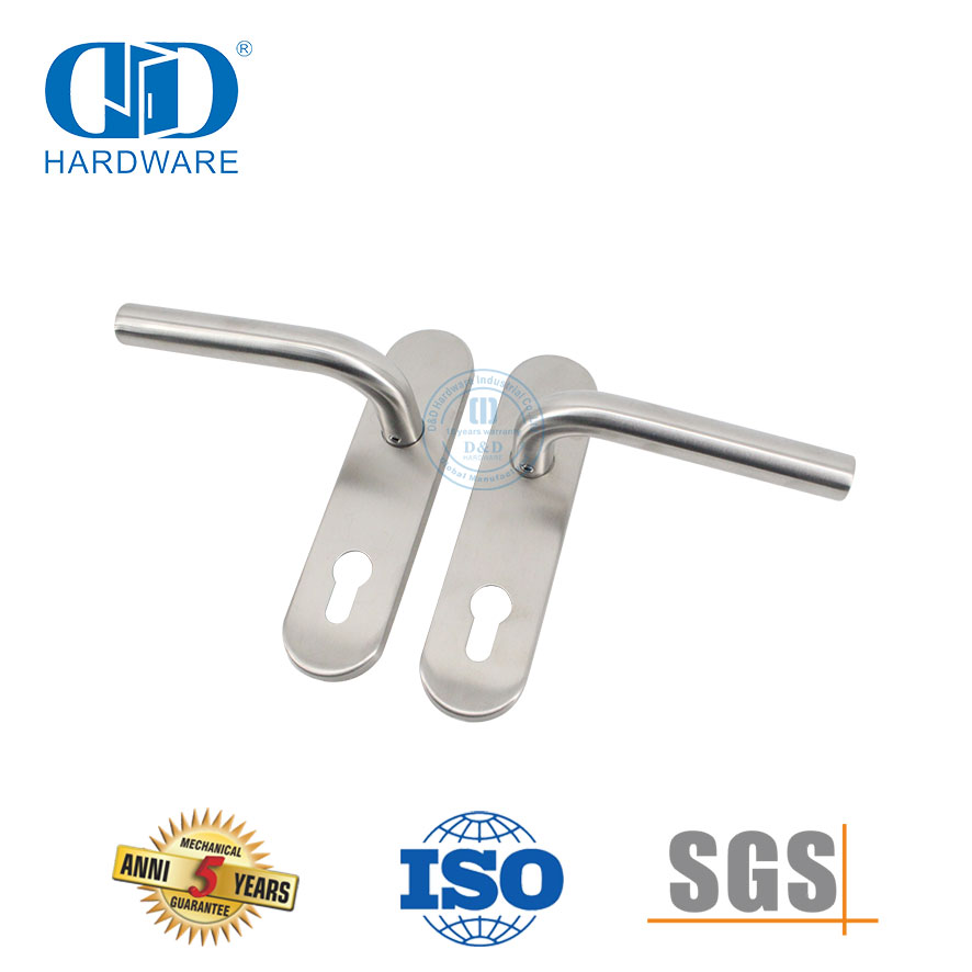 High Quality Stainless Steel Indoor Lever Handle with Plate for Metal Doors-DDTP008