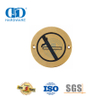 Stainless Steel No Smoking Round Type Sign Plate Warning Sign Public Hollow Metal Door Signature Plate-DDSP008