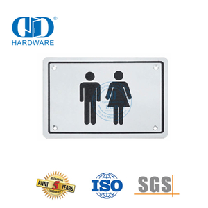 Stainless Steel Square Type Sign Plate Unisex Public Washroom Bathroom Toilet Door Sign Plate-DDSP003