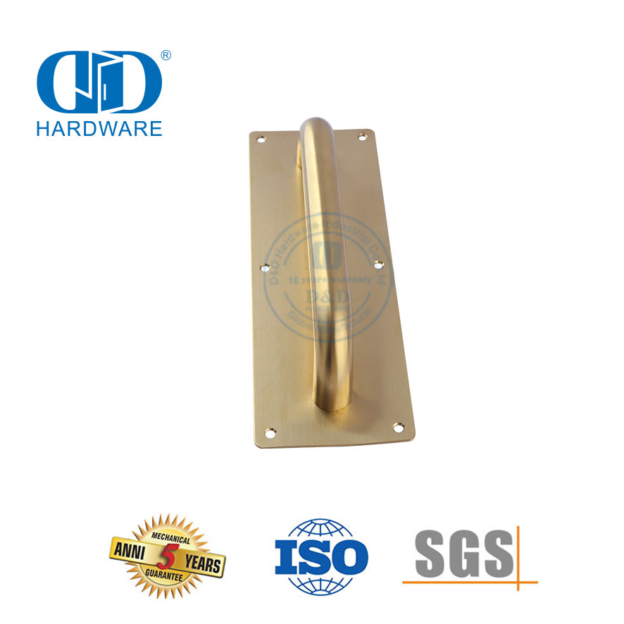Stainless Steel Golden Door Sign Plate Door Hardware Accessory Commercial Metal Wooden Door Pull Handle-DDPH023