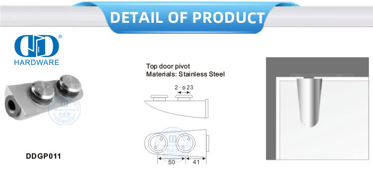 Stainless Steel Heavy Duty Top Door Piovt Glass Fitting Patch Fitting Pivot-DDGP011