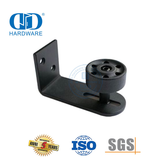 Stainless Steel Black Adjustable Floor Guide For Sliding Barn Door Wall Mount Bottom-DDBD080