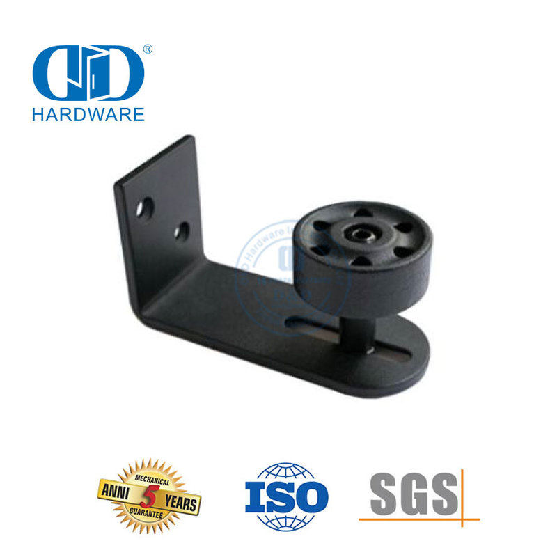 Stainless Steel Black Adjustable Floor Guide For Sliding Barn Door Wall Mount Bottom-DDBD080