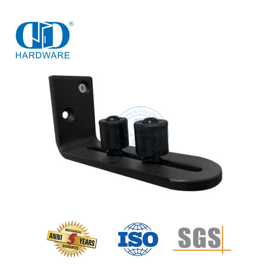 Stainless Steel Black Adjustable Carbon Steel Stay Roller Sliding Barn Door Floor Guide-DDBD084