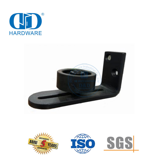Universal Stainless Steel Black Adjustable Barn Door Bottom Floor Roller Guide Concealed Barn Door Hardware-DDBD082