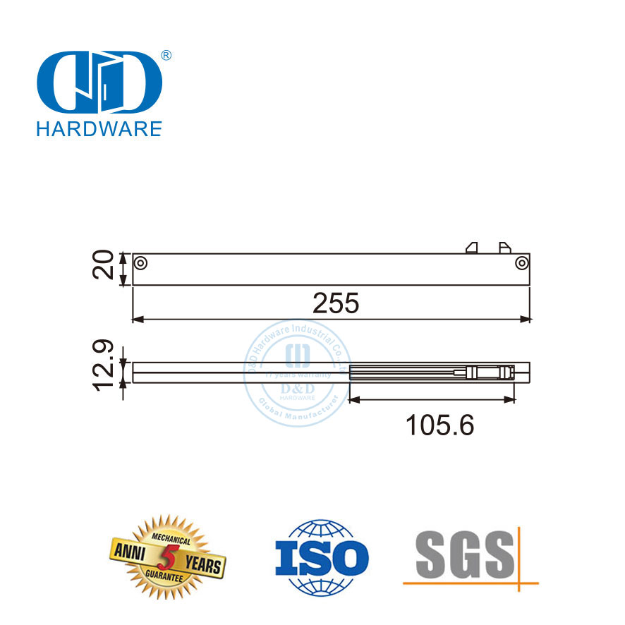Stainless Steel Glass Accessories Furniture Hardware Sliding Shower Hydraulic Lever-DDSL001-8