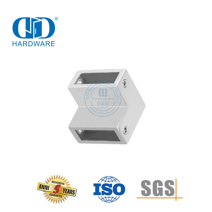 Stainless Steel Commercial Shower Cubicle System Glass Panel Bracket Connector Glass Door Accessories-DDSC011