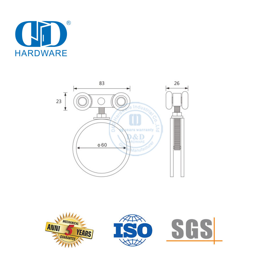 Sliding Door Hanger Stainless Steel Bathroom Accessories Glass Hardware Door Fittings For Sliding Door-DDGS131