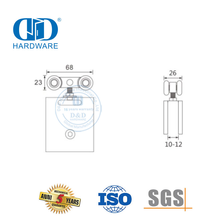 High Security Door Clamp Stainless Steel Alumium Glass Accessories Bathroom Hardware Shower Door Roller For Sliding Door-DDGS138
