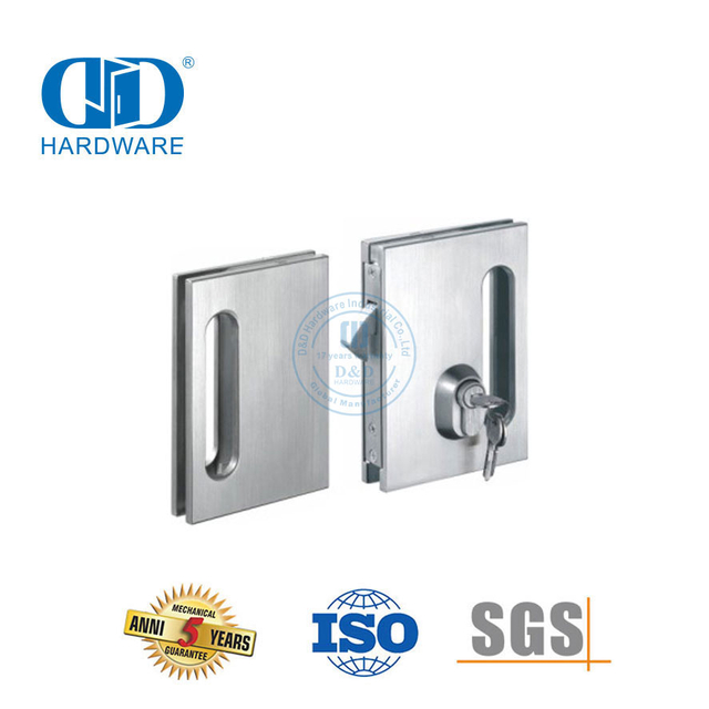 Stainless Steel Square Glass Sliding Door Lock Key Handle Lock Door Fitting-DDGL003