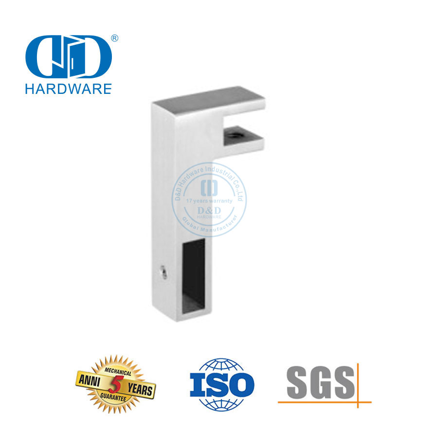 Stainless Steel Bathroom Support Bar Bracket Brushed Glass Door Accessory Pipe Connector-DDSC015