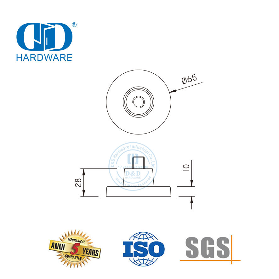 Restroom Accessories Round Type Glass Door Stainless Steel Wall Mounting Bracket Hardware Accessory-DDWC006