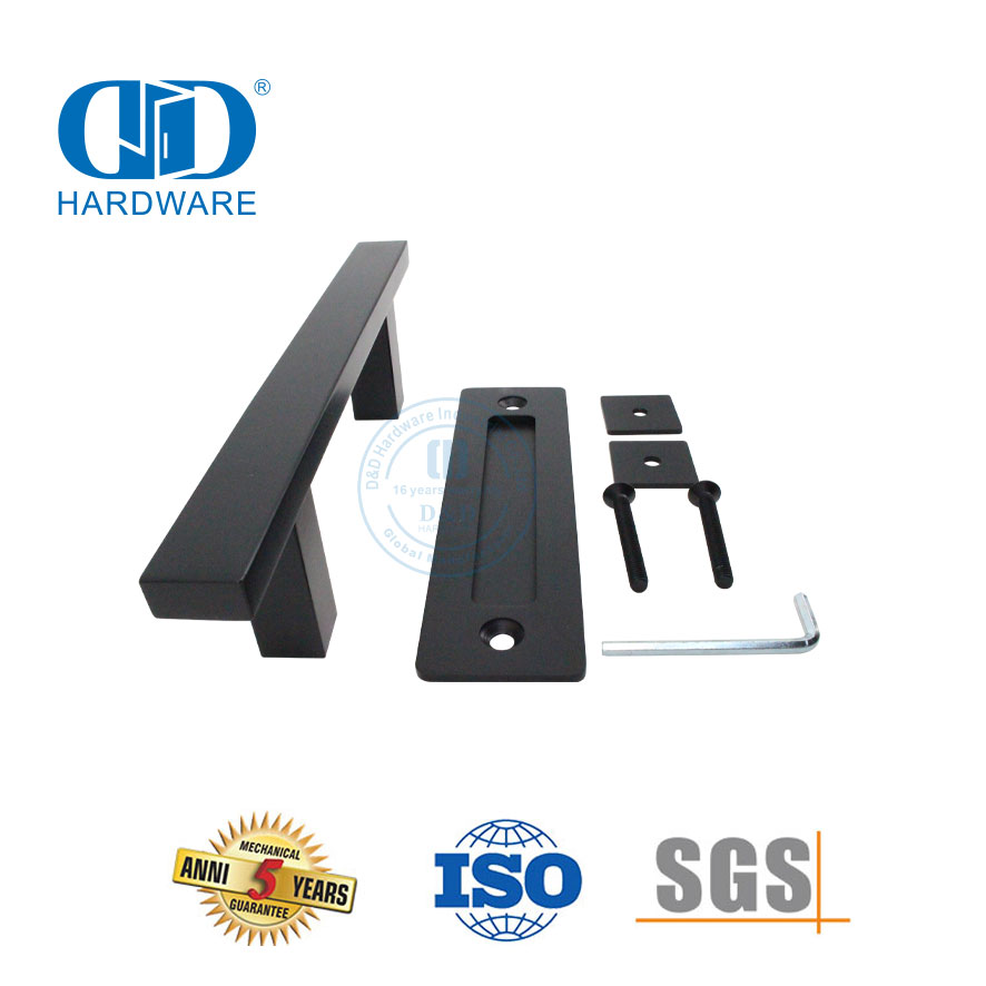 Stainless Steel Wood Popular Style Black Barn Door Handle Manufacturer Outdoor Wooden Door Single Side Handle-DDBD121