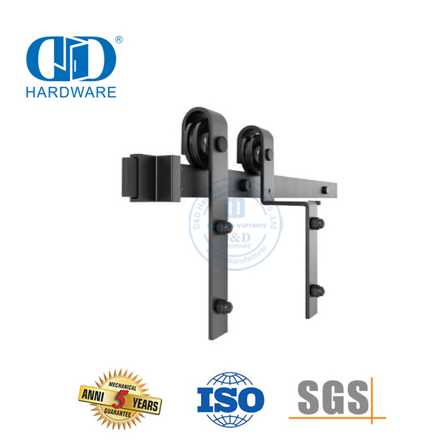 Stainless Steel Black Internal External Sliding Barn Door Slide Hardware Kits Aprtment Door Hardware Track-DDBD023