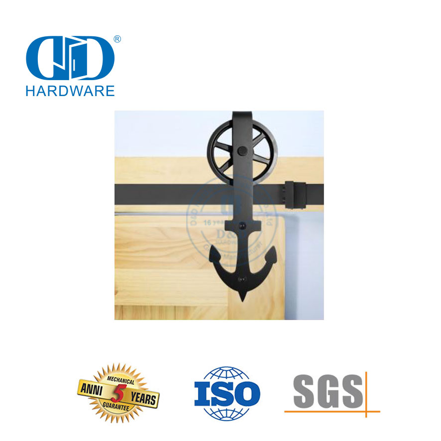 Stainless Steel Door Hardware Track Set Modern Interior Solid Wood Sliding Pocket Door Barn Door Hardware-DDBD014