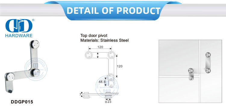 Commercial Door Hardware Stainless Steel Top Door Pivot Furniture Accessory Glass Fitting-DDGP015