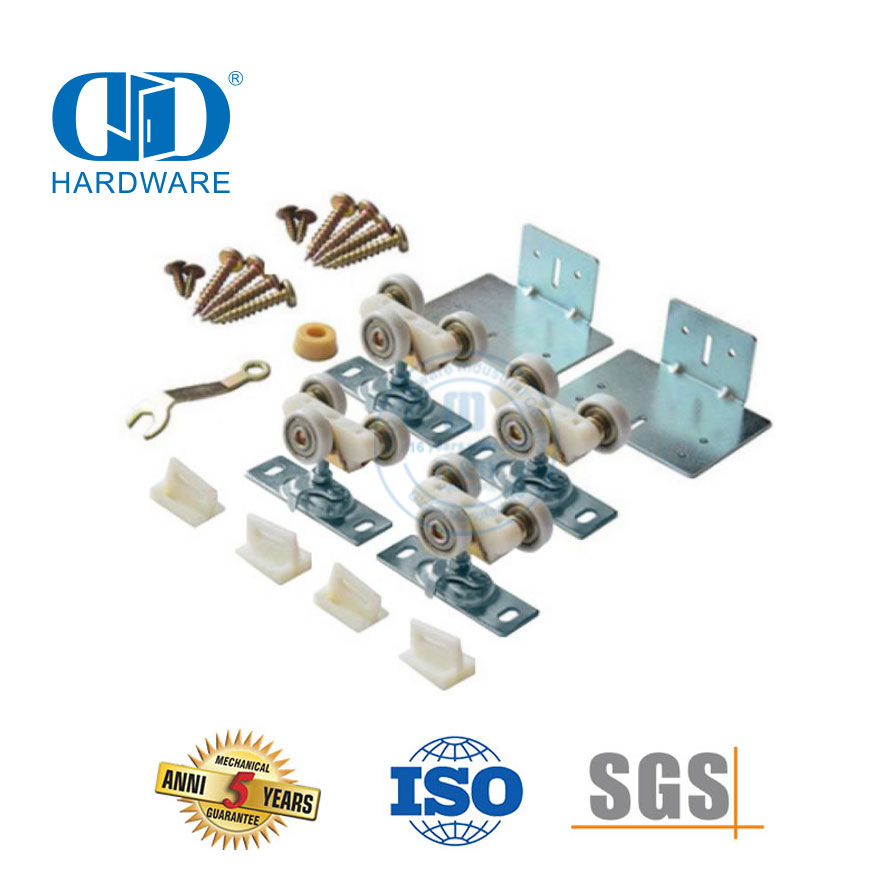 Stainless Steel Double Door Connector Kit Pocekt Door Frame Sliding Barn Hardware Part-DDBD065