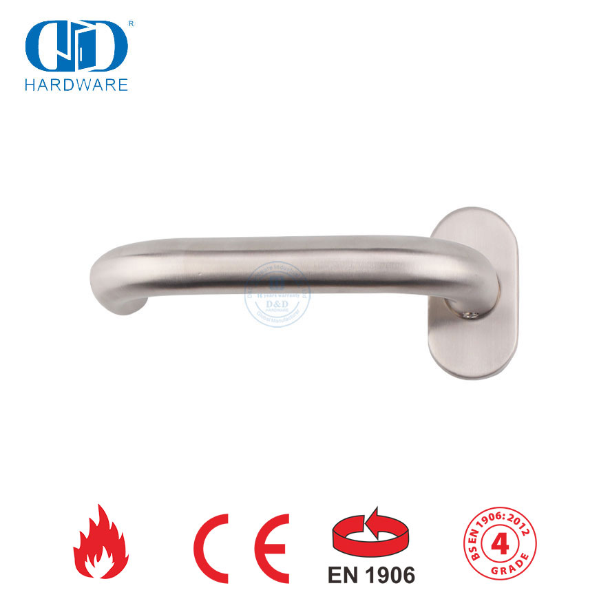 External Door Accessories Stainless Steel Elliptical Escutcheon Hollow Lever Handle-DDTH001-SSS