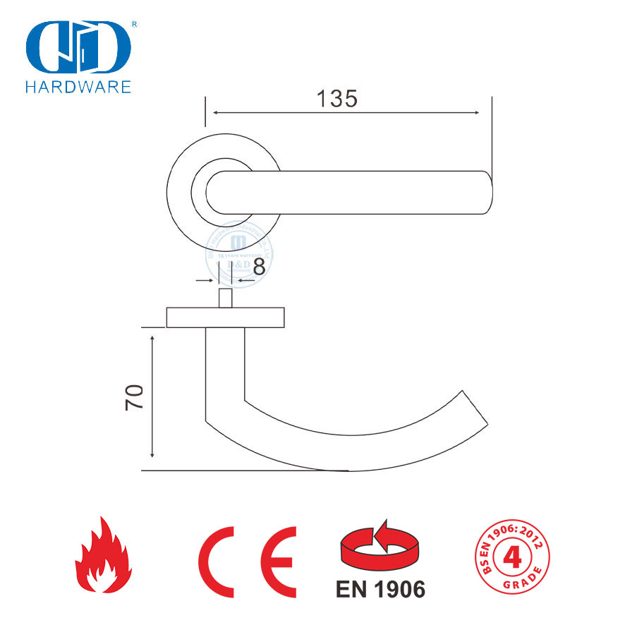 EN 1906 Furniture Hardware High Quality Stainless Steel Lever Handles-DDTH011-SSS