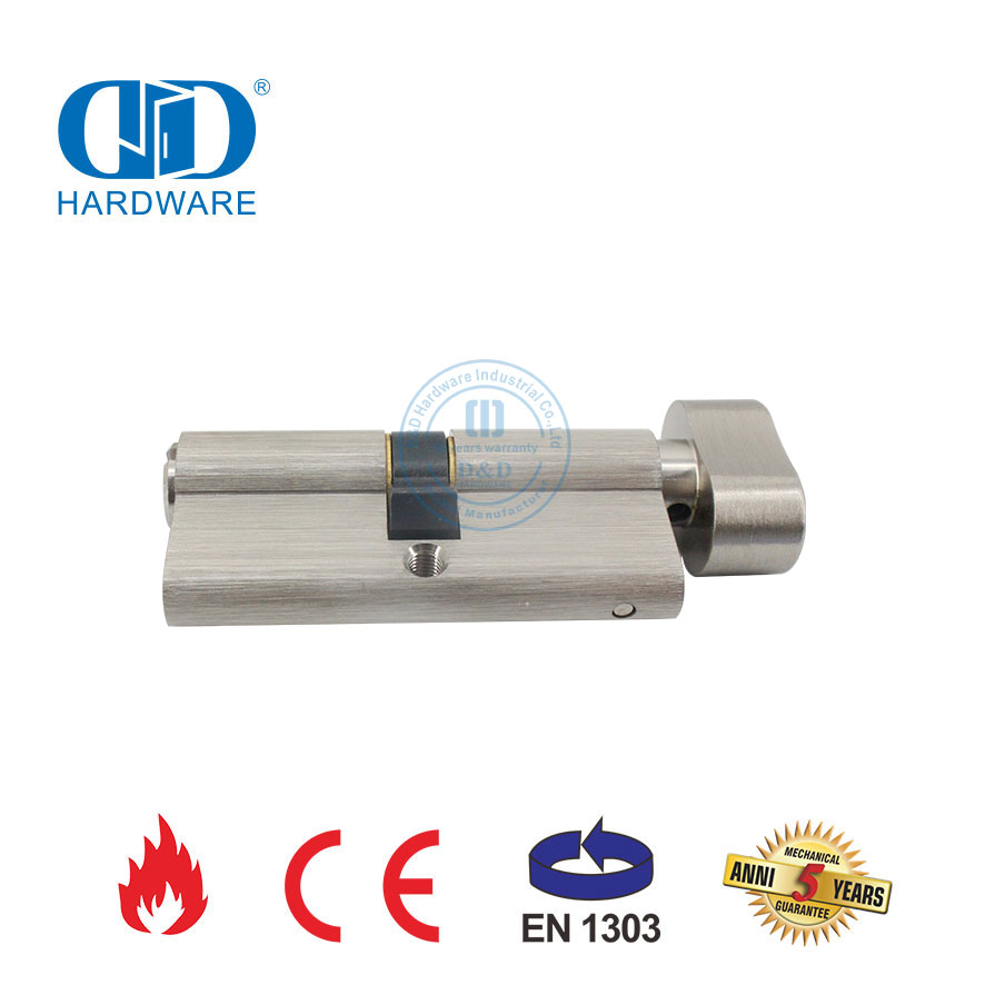 BS EN1303 Solid Brass Modern Style Thumb Turn Cylinder for Bedroom Door-DDLC024-70mm-SN