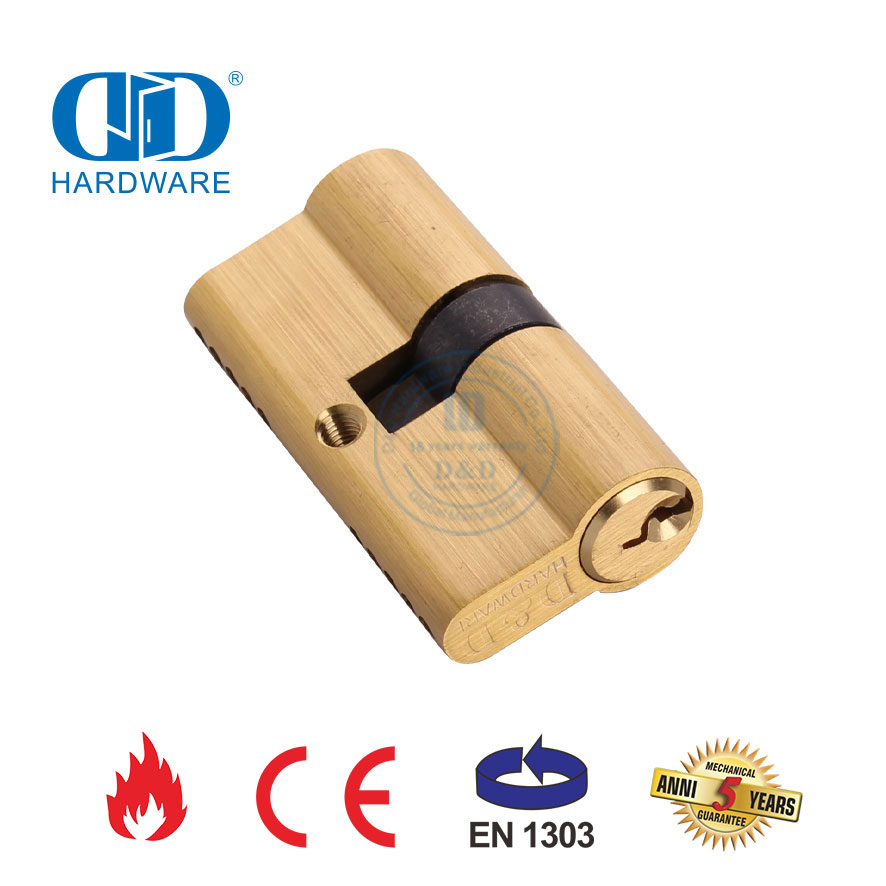 EN 1303 Golden Euro Profile Double Side Open Lock Cylinder-DDLC003-60mm-SB