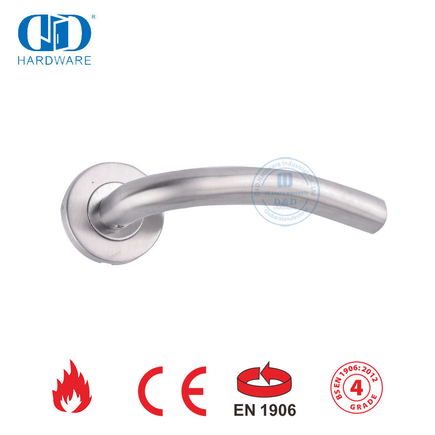 EN 1906 Bedroom Door Hardware Stainless Steel Hollow Lever Handle-DDTH006-SSS