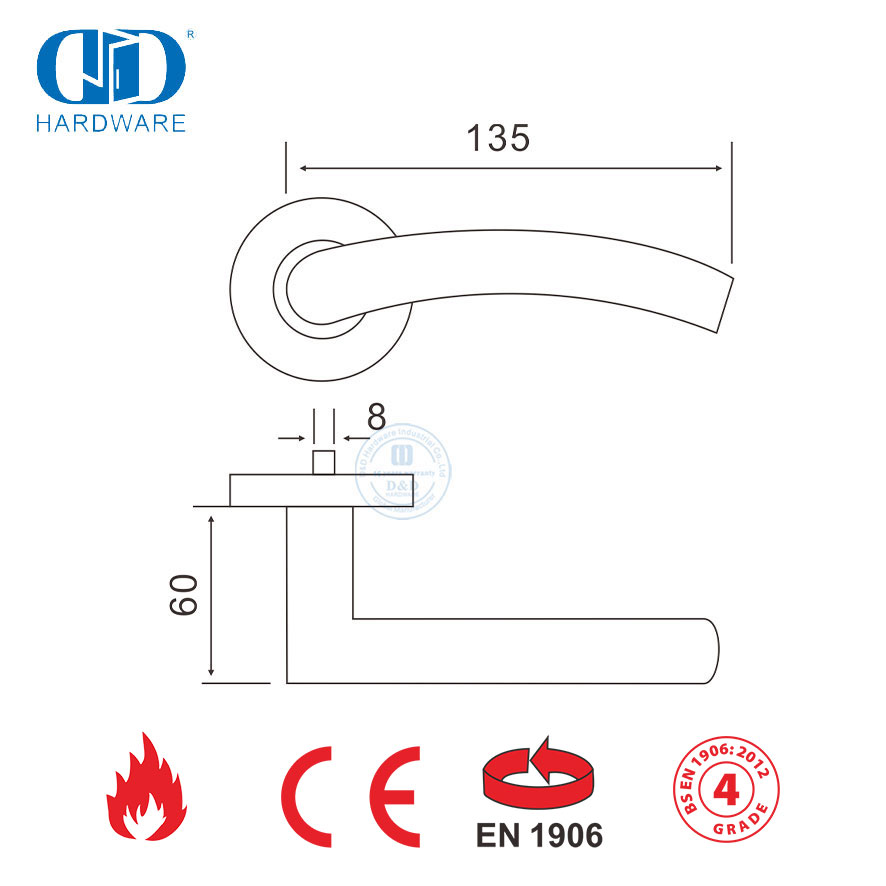 BS EN 1906 Grade 4 Entry Door Handleset for Wooden Door-DDTH008-SSS