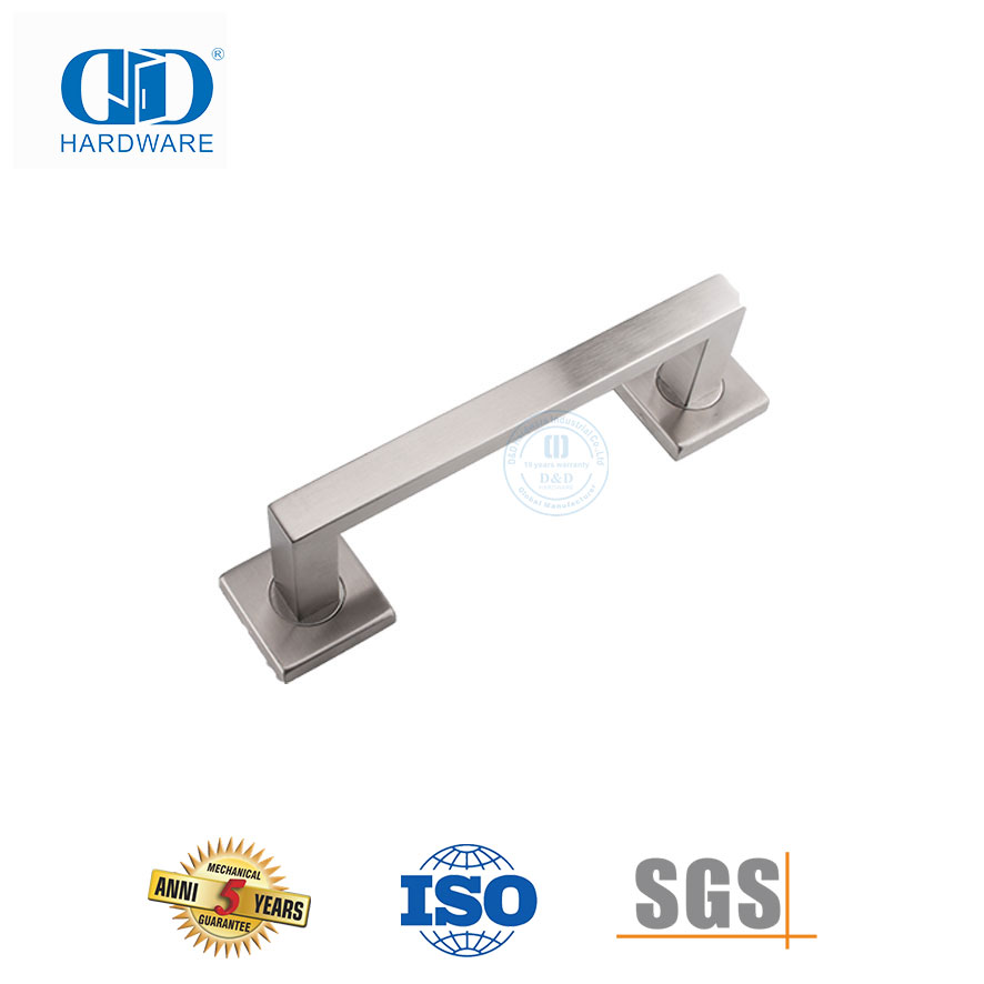 Satin Finish Stainless Steel Square Push Single Side Pull Handle for Commercial Glass Metal Doors-DDPH035