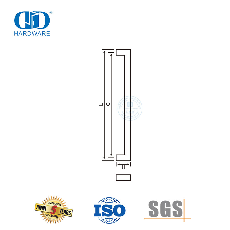 Fashionable Design Bench Shape Stainless Steel Pulls Handles for Metal Doors-DDPH034-SSS